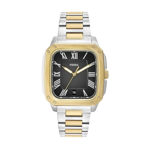 Offerta a tempo: FOSSIL Orologio Crosby da uomo, movimento al quarzo con data a tre lancette e cinturino in acciaio inossidabile, Argento e oro, 42 mm - 50% da 179.00 € a 89.95 €