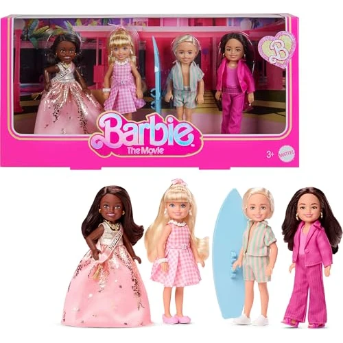 Limited offer: Barbie The Movie Chelsea Collectible 4-Pack Dolls, Includes, Ken, President, Gloria Characters with Removable Outfits from 55.00 EUR to 55.00 EUR (save 0%)