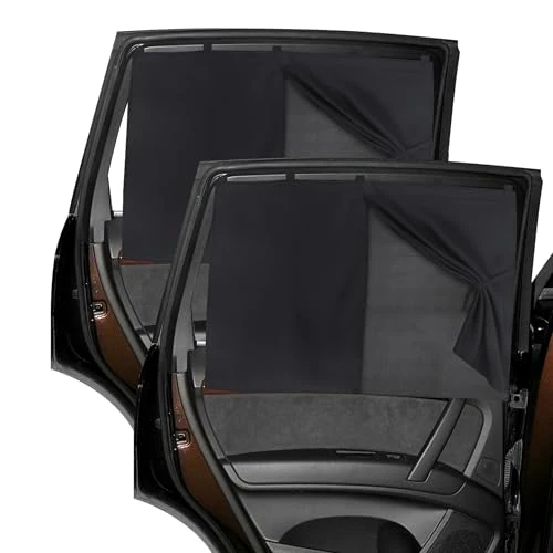 Flaconi 2PCS Parasol de Coche,Cortina Magnética Universal de Doble Capa para Bebés y Niños,Cortina De Protección Solar Magnética para Coche,Adapta a la Mayoría de los Autos,SUV,MPV y Otros Autos Tipo