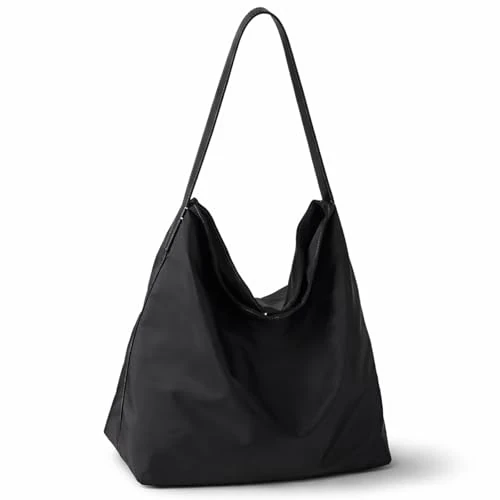 Zeitlich begrenztes Angebot: Gluckstar Große Damen Umhängetasche Nylon Shopper Tasche Groß Schultertasche Handtasche Damen für Alltag Arbeit Reisen Freizeit Damentaschen Umhängetasche, Wasserdicht Leicht Elegant (Schwarz) von 19.99 € auf 9.99 € (50% Rabat