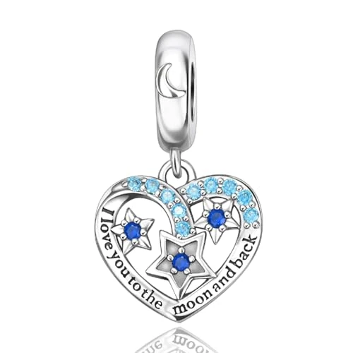 Offerta a tempo: Rimgoris 925 Sterling Silver Women Bracciali Collana Moon and Back Heart Pendant Women Bracelet Charm Festa della mamma con Zirconia - 37% da 17.84 € a 11.19 €
