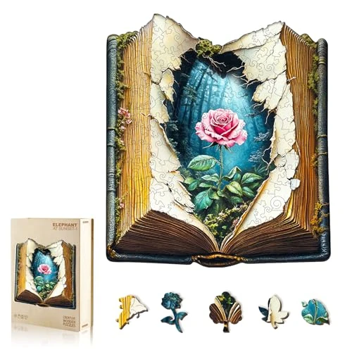 Offerta a tempo: WOODBESTS Puzzle in Legno per Adulti, Puzzle di Fiori Fioriti, 280 Pezzi Puzzle in Legno, Puzzle di Animali Unici con Forma Irregolare, Belli Regali per Amanti dei Puzzle (L-34 * 30,1 cm) - 37% da 28.99 € a 18.26 €