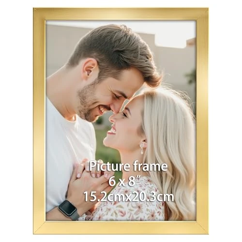 Limited-time offer: Ditwis 8x6 Photo Frame Gold, Modern Frame Suitable for 6x8 Photos and Pictures, Horizontal or Vertical Wall or Table Display from 6.99 £ to 6.99 £ (save 0.00%)