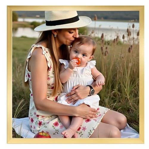 Ditwis 30x30 Picture Frame Gold, Square Photo Frame 12x12 inch for Living Room, Bedroom and Office, Wall or Desk Display