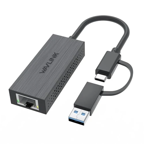 Offerta a tempo: WAVLINK Adattatore USB C a Ethernet, 2.5G USB LAN, compatibile con laptop, PC con Windows 7/8/10, XP, Vista, Mac OS 10.6 o superiore - 41% da 28.93 € a 17.00 €