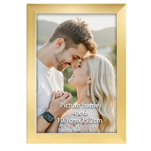 Ditwis Cornice 10x15, Cornice Oro adatta per 15x10 cm Foto e Immagini, per Pareti e Tavoli, Dorata Portafoto per Soggiorno, Camera da Letto e Ufficio