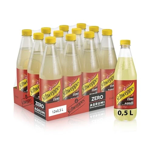 Offerta a tempo: Schweppes, Bibita Gassata Agrumi Zero, Confezione da 12x0,5 L, Gusto Intenso di Arancia, Zero Zuccheri, Effervescenza Unica, Ideale per Cocktail e Aperitivi - 26% da 11.22 € a 8.28 €