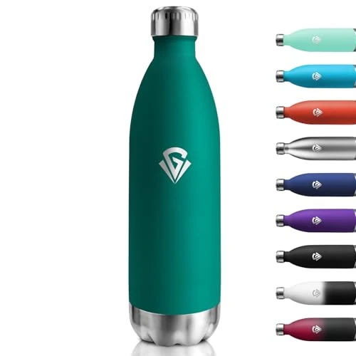 Offerta a tempo: Borraccia Termica 1L, Isolamento Doppia Parete, Bottiglia Acqua in Acciaio Inox, Senza BPA, Antigoccia, Borraccia Riutilizzabile per Scuola, Adulti, Ufficio, Sport, Palestra, Campeggio e Viaggi - 0.00% da 18.99 € a 18.99 €