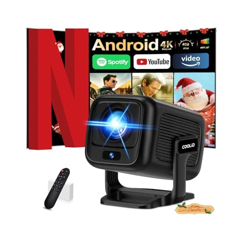 Proiettore Portatile 1080P HD, Mini Proiettore Videoproiettore WiFi 6 Bluetooth 5.4 Proiettore Focus Elettronico Auto Keystone App Integrata, iOS/Android TV/Chiavetta TV/USB/Laptop/HDMI con Cavo HDMI