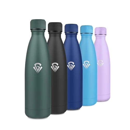 Thermosfles, 500 ml, roestvrij staal, BPA-vrij, herbruikbaar, dubbelwandig, geïsoleerd, lekvrij, fles voor school, kantoor, reizen, kinderen, sportschool, sport, camping