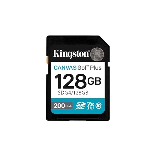 Offerta a tempo: Kingston Canvas Go Plus SDXC Scheda Di Memoria Gen4 200MB/s C10 UHS-I U3 V30 128GB-SDG4/128GB - 0% da 28.59 € a 28.59 €