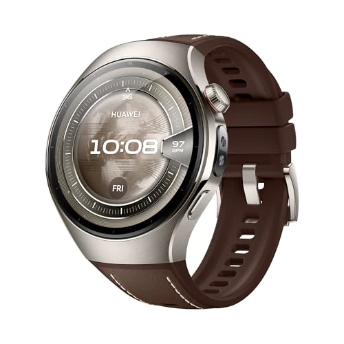 Offerta a tempo: HUAWEI WATCH 5, 46mm Smartwatches, Tecnologia Multi-sensing X-TAP, SpO2 dal Polpastrello, Health Glance, eSIM, con App ECG, HRV, 30 mesi di Garanzia, Android e iOS, Marrone - 20% da 299.00 € a 239.68 €