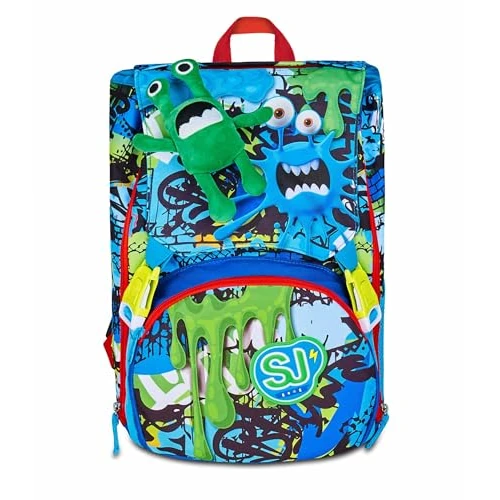 Limited-time offer: SJ GANG STYLE JAM GANG Big Fantasys Boy Expandable School Backpack, Blue, Backpack with Inner Divider, Bottle Pocket, Matching Alien Plush, 24 L, Elementary School Backpack, Child Backpack from 72.44 £ to 72.44 £ (save 0.00%)