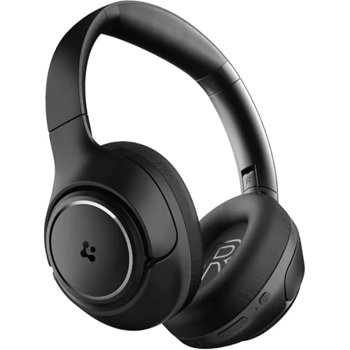 Offerta a tempo: Spigen Audio Cuffie Bluetooth Over-Ear Wireless SA-HP P10, Bluetooth 5.4 con Fino a 30 ore di Autonomia, Connessione Multipoint, Cuffie Gaming Wireless USB-C 3 modalità Cancellazione Rumore - Nero - 70% da 39.99 € a 12.00 €