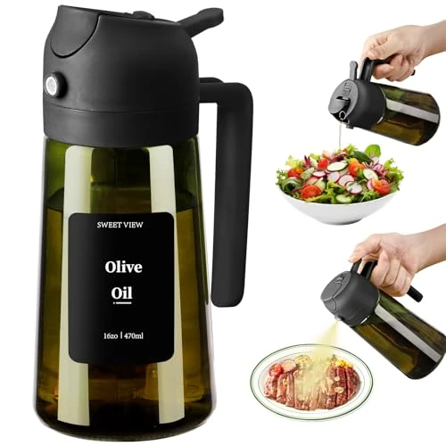 Offre limitee: SWEET VIEW Vaporisateur à Huile et Distributeur d Huile – 470 ml en verre résistant à la lumière pour cuisine, friteuse à air, cuisine, salade et barbecue de 11.99 EUR a 11.99 EUR (economie 0%)