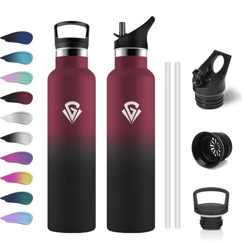 Offerta a tempo: Borraccia Acciaio Inox 1 Litro, Bottiglia Termica Senza BPA, a Prova di Perdite, Borraccia con Cannuccia, Isolamento Doppia Parete, Facile Pulizia, Termos per Ciclismo, Palestra, Campeggio, Gym - 13% da 20.99 € a 18.16 €
