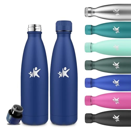Offerta a tempo: Grsta Borraccia Termica, Borraccia 500 ml, Senza BPA, Borraccie Bambini, Senza Perdite, Borraccie Acciaio Inox, Mantiene Caldo per 12 Ore/Freddo 24 Ore, Borracce per Scuole, Caffè, Uffici, Campeggio - 36% da 16.49 € a 10.60 €