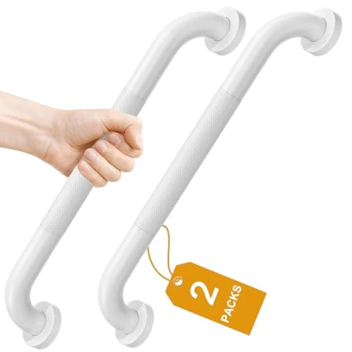 Limited-time offer: FANHAO 2 Pack Grab Bars for Bathtubs and Showers, 16 Inch Anti Slip Shower Grab Bars Stainless Steel Shower Handle Toilet Handicap Elderly Senior Assist Bathroom Safety Bars (White) from $32.99 to $29.69 (save 10%)