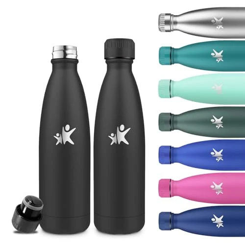 Butelka Na Wodę Grsta Ze Stali Nierdzewnej, Butelka Termosowa 500 Ml, Bez Bpa, Szczelna, 24h Zimna I 12h Ciepła, Izolowana Butelka Z Podwójnymi ściankami, Do SzkołY, Podróży, Na Kemping, Do Biura