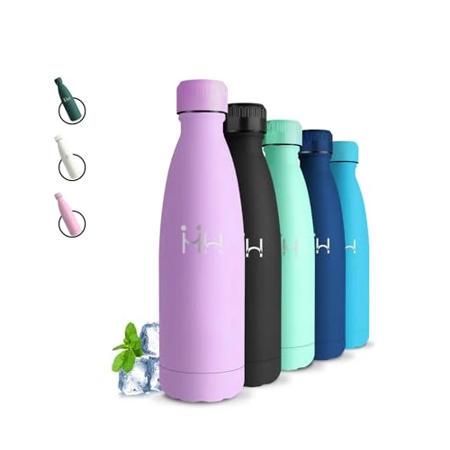 Oferta limitada: Botella Agua Acero Inoxidable- 500ml- Botella Termica, Sin BPA, Cantimplora Infantil, A Prueba de Fugas, Termo Agua, Aislamiento al Vacío, Cantimplora para la Escuela, Oficina, Cámping, Viajar de 16.49 € a 13.85 € (ahorro 16%)