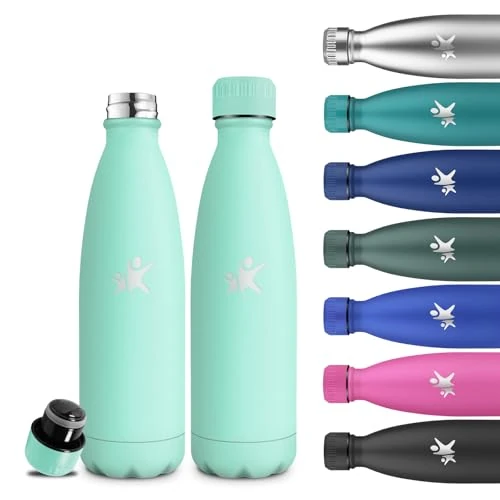 Offerta a tempo: Grsta Borraccia Termica, 500 ml Borraccia Bambini, Senza BPA, Bottiglie Acciaio Inox, Facile Da Trasportare, Senza Perdite, Borracce Termiche, Isolato Sottovuoto, Borracce per Scuole, Uffici, Viaggio - 0.00% da 16.49 € a 16.49 €