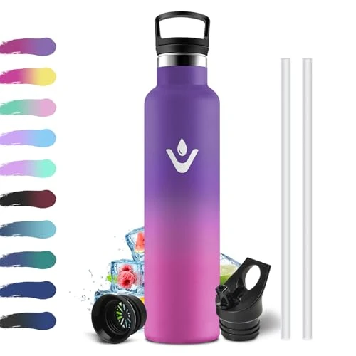 Offre limitée : Bouteille Isotherme 1L, Gourde avec Paille, Gourde Acier Inoxydable, Inox, Étanche, Bouteille Isotherme pour Adultes, Sport, Camping, Alpinisme, École de 20.99 € à 17.76 € (15% de remise)