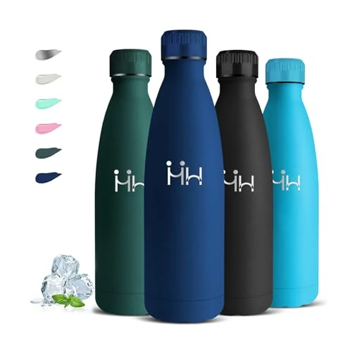 Gourde- 1l- Gourde Isotherme, Sans BPA, Gourde Inox, Acier Inoxydable 18/8, Bouteille Isotherme, Anti Fuite, Facile à Transporter, Bouteille d'eau pour Bureau, Gym, Voyage, Camping, Sport, Randonnée