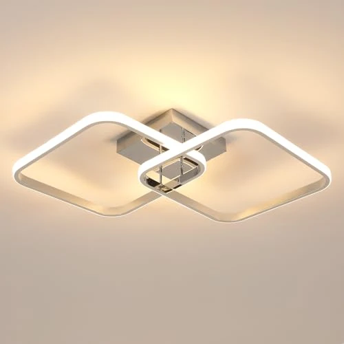 Limited-time offer: Mckalen LED Deckenlampe, 42W 4725LM Modern Deckenlampe Quadratic, 64cm LED Deckenlampe 3000K Warmweiß, Aluminium Lampe Deckenbeleuchtung für Wohnzimmer Schlafzimmer Küche Flur, Chrome from 35.40 GBP to 35.40 GBP (save 0%)