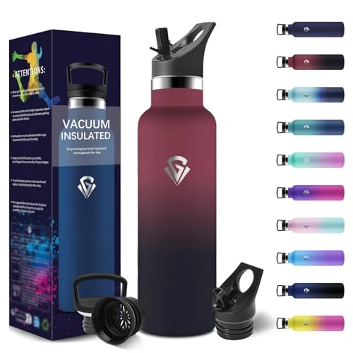 Begrenztes Angebot: Trinkflasche, 750 ML BPA-Frei, Thermosflasche, Auslaufsichere Isolierflasche Doppelwandig, Wasserflasche, Thermoskanne, mit Strohhalm, Trinkflasche Kohlensäure Geeignet für Wandern, Laufen, Yoga von 15.96 EUR auf 13.57 EUR (Rabatt 15%)