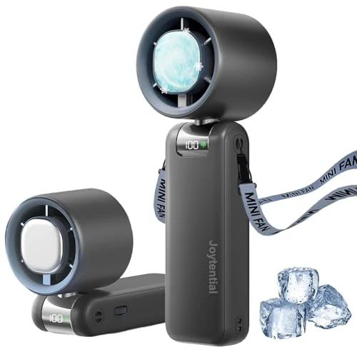 Offerta a tempo: Ventilatore Turbo Portatile, Sensazione di Ghiaccio Ventilatore Ricaricabile Tramite USB, 1-100 Regolabili Velocità, Raffreddabile Ventilatore Pieghevole per Esterni, Viaggi, Campeggio (Grigio Scuro) - 17% da 21.99 € a 18.32 €