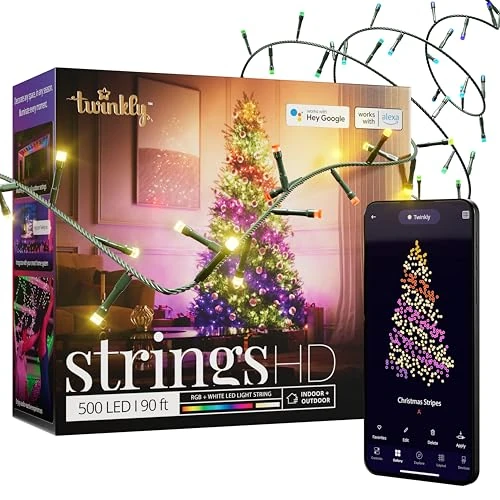 Tijdelijke aanbieding: Twinkly String HD - 500 RBG + warm witte leds, 27,5 meter, groene draad, indoor/outdoor verlichting decoratie van 163.72 EUR naar 122.14 EUR (korting 25%)