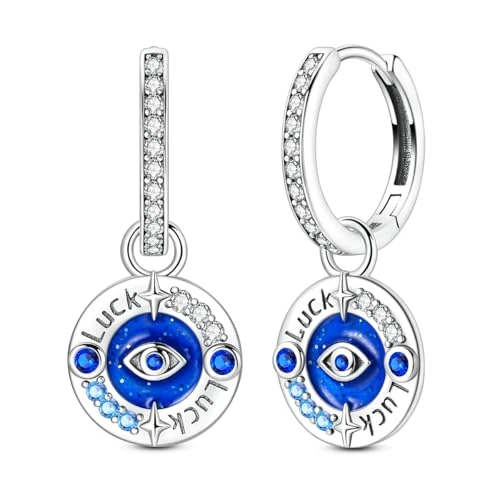 Offerta a tempo: QIKAOLA S925 Orecchini in argento da donna Orecchini a cerchio ipoallergenici Orecchini Huggie con zirconia cubica - 56% da 15.99 € a 6.99 €