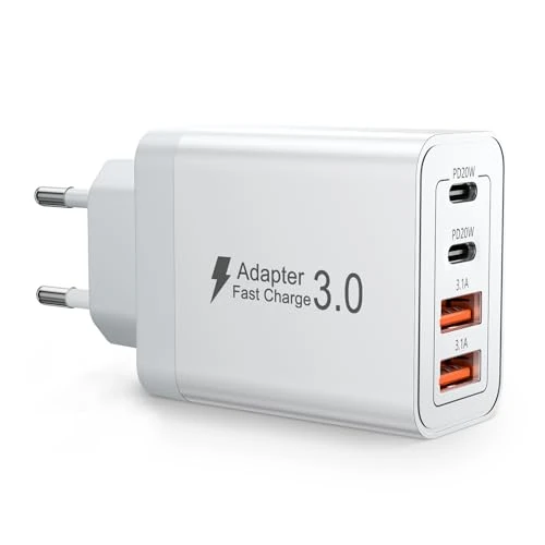 Tijdelijke aanbieding: USB C Charger, 40W Fast Oplader met 4 Poorten, PD 3.0 Adapter voor iPhone 16/15/14/13, Samsung S22/S23/S24 & iPad & AirPods, Snellader USBC, Snel Opladen & Reisklaa Multiple USB Charger(1 van 11.99 € naar 11.99 € (0.00% korting)