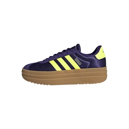 adidas Unisex Kids VL Court Bold Shoes Junior, Collegiate Purple/hi-res Yellow/Silver met., 4 UK