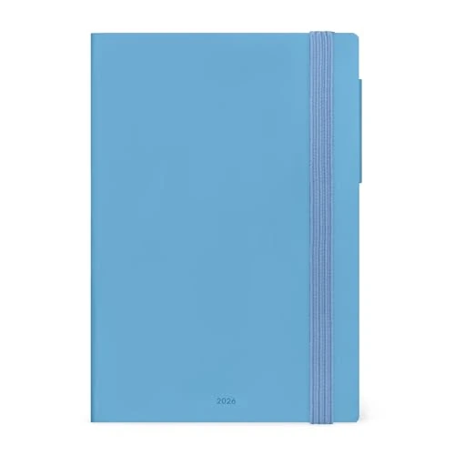 Legami - Agenda Settimanale Medium 2026, Retro Blue, 12 Mesi, Chiusura con Elastico, Diario da Gennaio 2026 a Dicembre 2026, in Carta FSC Certificata, 12 x 18 cm