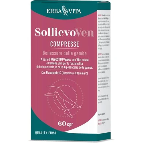 Offerta a tempo: ERBA VITA Sollievo Ven integratore alimentare 60 Caspule - per il benessere delle gambe in caso di gonfiore e pesantezza - 36% da 25.75 € a 16.36 €