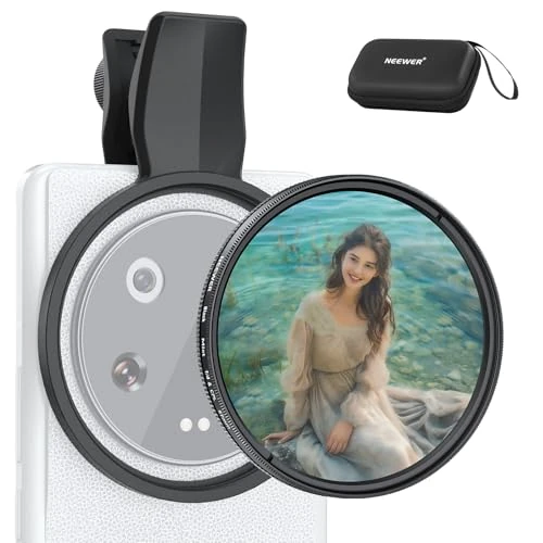 Oferta limitada: NEEWER 2en1 Clip On CPL 67mm Filtro difusor negro1/4 Compatible con iPhone 17,16,15 Pro MAX Plus,16e,14,13 Mini y 12,Accesorios fotográficos con Lente polarizadora Circular para Phone Camera,FL-B35 de 29.99 € a 29.99 € (ahorro 0.00%)