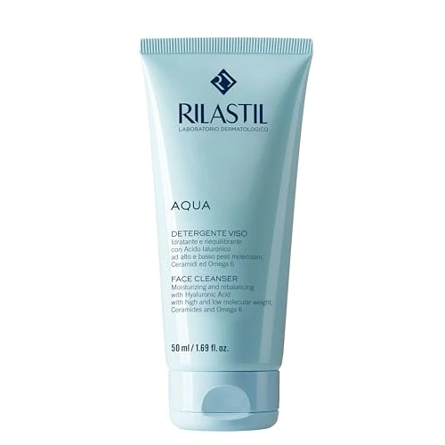 Offerta a tempo: Rilastil Aqua Detergente Viso con Acido Ialuronico, Idratante e Riequilibrante, Adatto a Tutti i Tipi di Pelle, Confezione da 50 ml - 43% da 5.90 € a 3.39 €