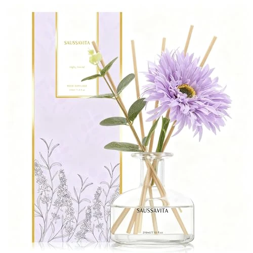 Difusor de fragancia de lavanda con botella transparente – Aroma relajante para ambiente