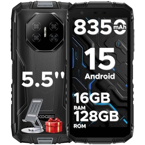 DOOGEE Fire 3 Pro wytrzymały smartfon 2025,16 GB + 128 GB, niezniszczalny telefon z systemem Android 15, 8350 mAh/18 W, UNISOC T7200 Octa Core, 16 MP + 8 MP, 4G Dual SIM / Widevine L1/Face ID/NFC