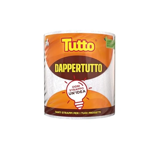 Offerta a tempo: Tutto Nuova Bobina Dappertutto 400 Strappi 2 Veli, 1 Pezzo, Carta Multiuso Super Assorbente, 100% Made in Italy - 20% da 3.49 € a 2.79 €
