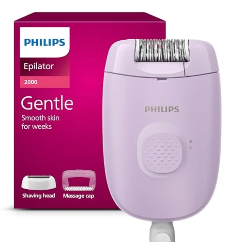 Philips epilatore Serie 2000, epilatore da donna con filo per corpo e zone sensibili, epilazione e rasatura, modello BRE237/00