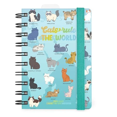 Offre limitee: Legami - Agenda journalier Spiralé Small 2026, Kitty, 12 mois petit, fermeture avec élastique, journal de janvier 2026 à décembre 2026, en papier FSC certifié, 8,5 x 13 cm de 12.95 EUR a 6.47 EUR (economie 50%)