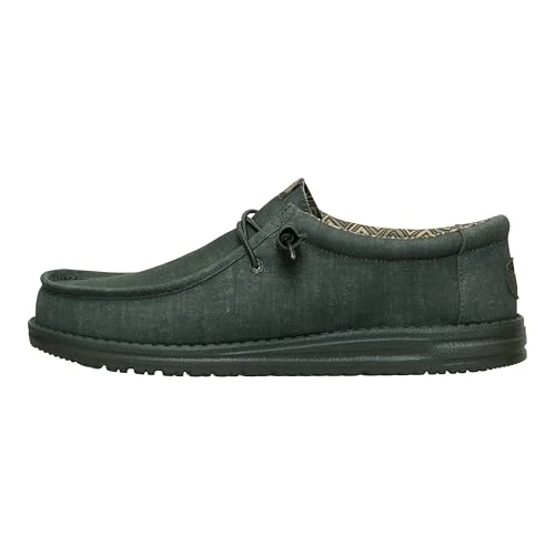 Limited-time offer: HEYDUDE Wally Stretch Canvas, Men's Slip-On Loafer Shoes, Deep Green, 9 UK from 49.99 £ to 42.01 £ (save 16%)