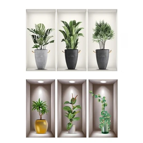 Tijdelijke aanbieding: 2 sets muurstickers in groene plantenpotten, muurstickers voor woonkamers, wanddecoraties en creatieve muurstickers. van 7.52 € naar 7.52 € (0.00% korting)