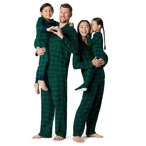 Offre limitée : Amazon Essentials Ensembles de Pyjamas de Noël Assortis pour la Famille, Dark Emerald Vert Bleu Marine Écossais, L de 25.20 € à 25.20 € (0.00% de remise)