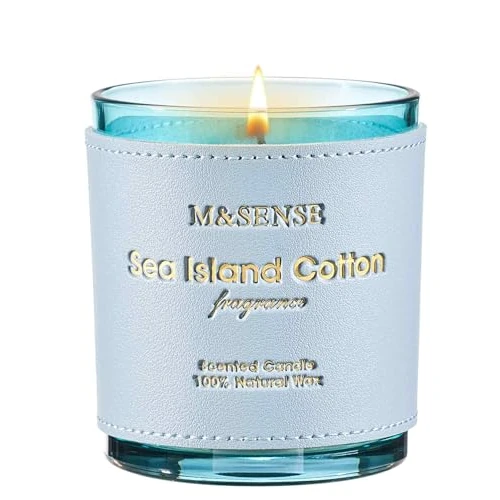 Offerta a tempo: M&SENSE Candele Profumate Soia Cotone Sea Island |283g, Aroma Pulito e Marino 50 Ore, Candela Naturale per Soggiorni Minimalisti, Regalo per Appassionati di Stile Costiero - 35% da 30.57 € a 19.99 €
