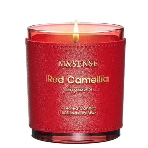 Offerta a tempo: M&SENSE Candele Profumate Soia Camelia Rossa |283g, Profumo Floreale e Avvolgente 50 Ore, Candela per Camere da Letto, Regalo Elegante per Donne e Momenti di Relax - 35% da 30.57 € a 19.99 €