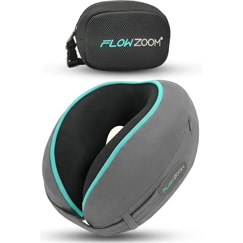 Offerta a tempo: FLOWZOOM Dream Cuscino Cervicale da Viaggio in Memory Foam – Supporto Laterale Ottimale per Testa e Collo, Regolabile, Fodera Vellutata Lavabile con Sacchetto in Rete – Ideale per Aereo e Auto– Grigio - 50% da 31.99 € a 15.99 €