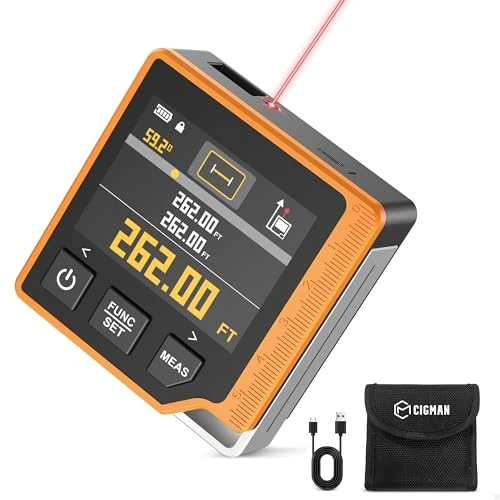Limited offer: CIGMAN Digital Laser Tape Measure, 80M Laser Measure Device with LCD Backlit, Laser Point, Tilt angle measurement, M/In/Ft Unit Switch, Elect Level Bubble, Rechargeable 1000mAh Battery from 59.99 EUR to 59.99 EUR (save 0%)